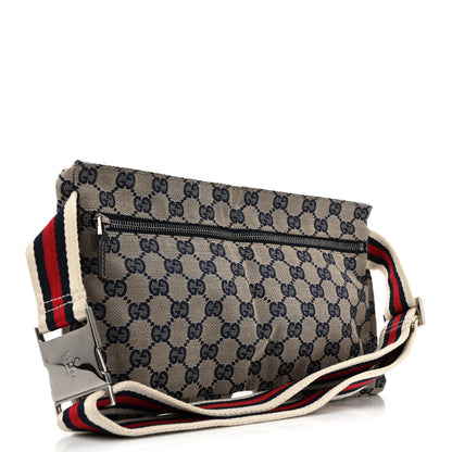 Gucci GG Monogram Web Double Pocket Belt Bag Navy 3 of 14