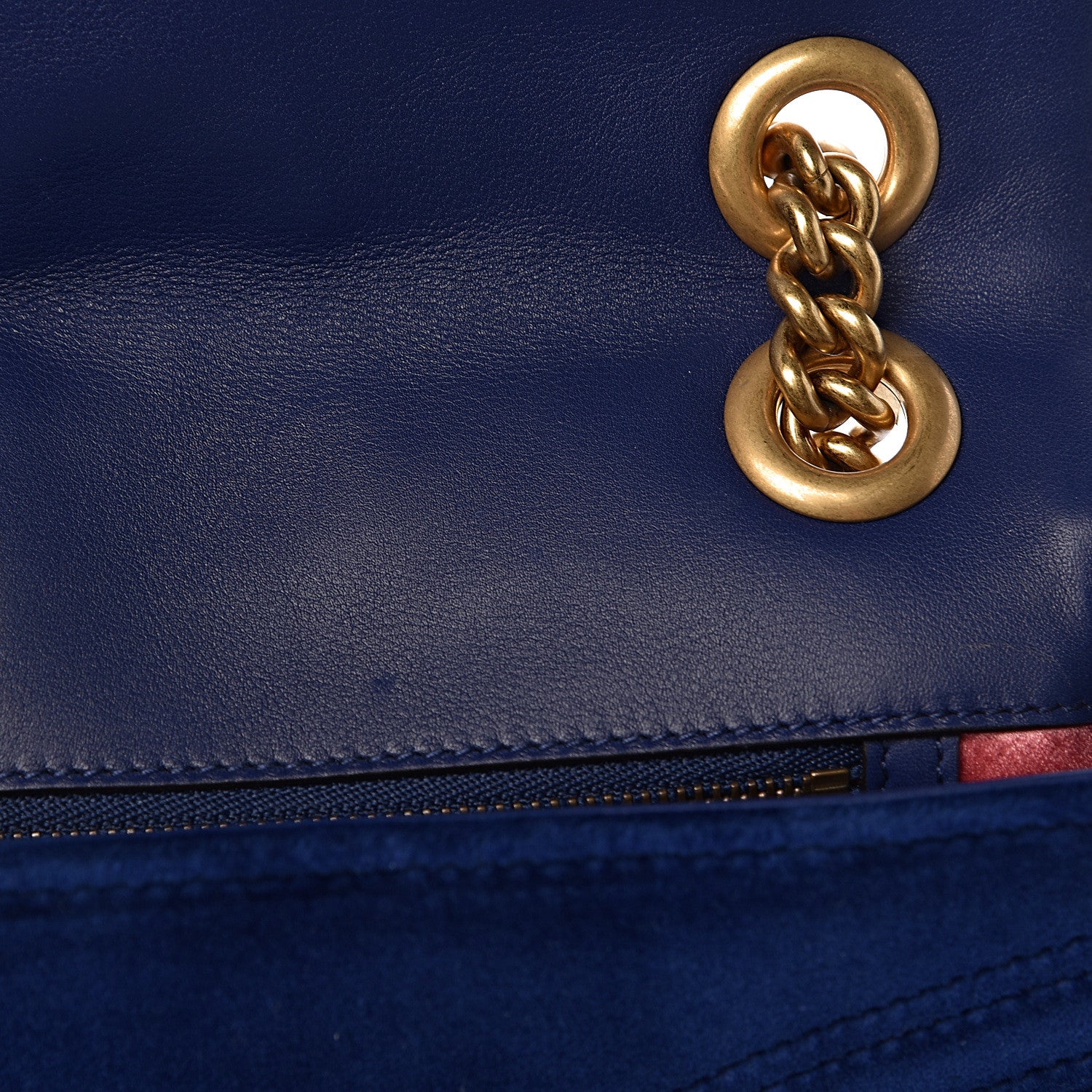 Gucci Velvet Matelasse Small GG Marmont Shoulder Bag Cobalt Blue 13 of 13