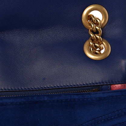 Gucci Velvet Matelasse Small GG Marmont Shoulder Bag Cobalt Blue 13 of 13