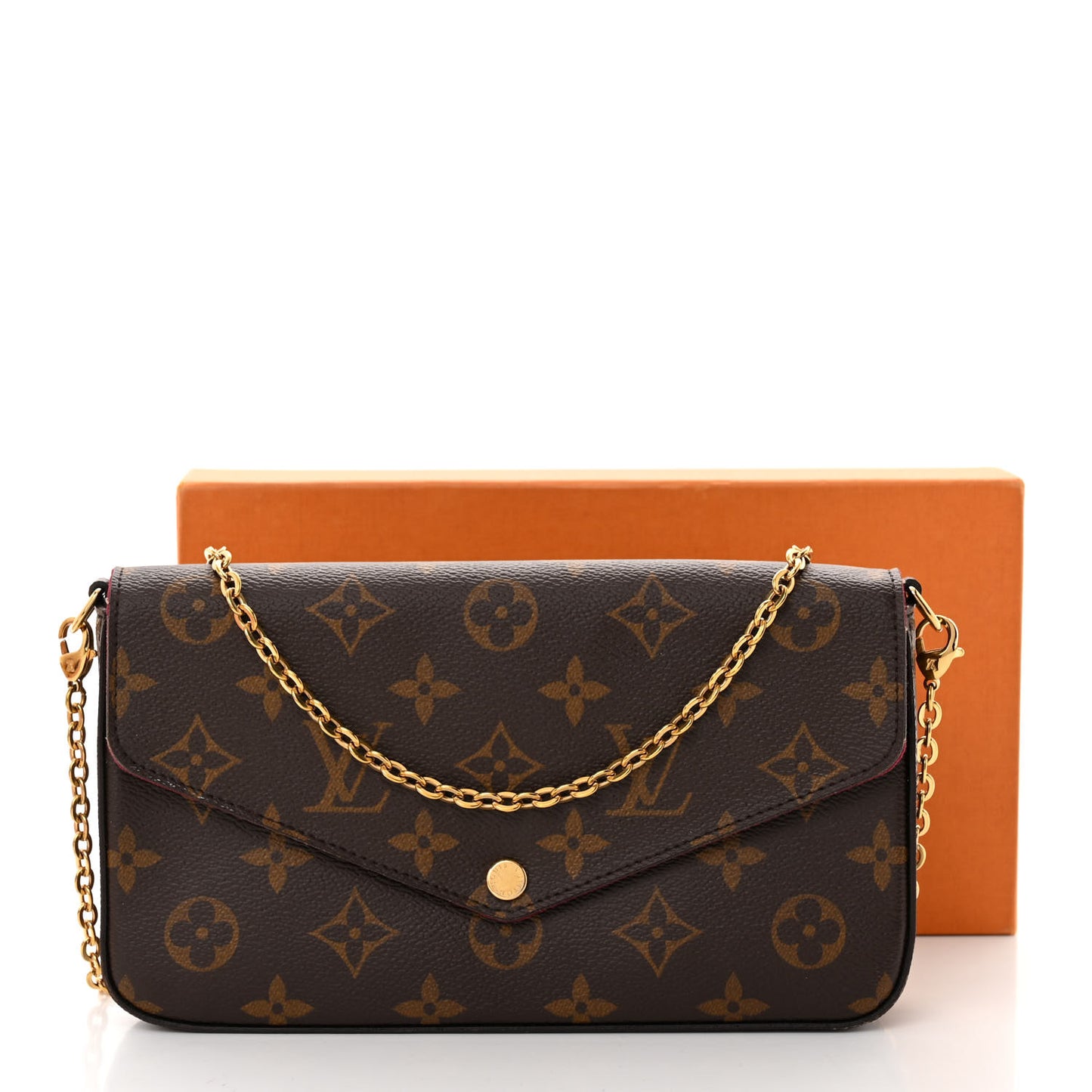 Monogram Pochette Felicie Chain Wallet Fuchsia