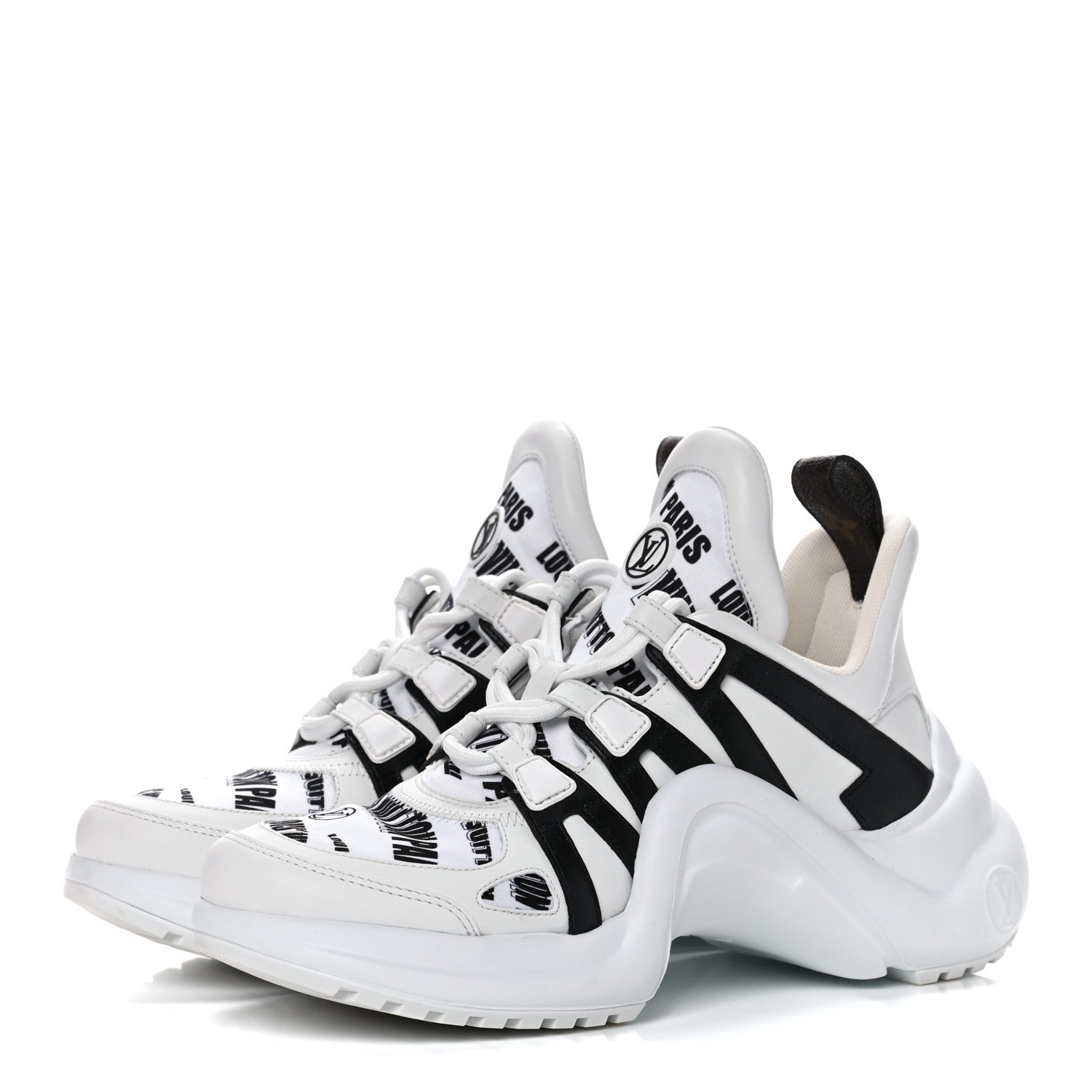 Louis Vuitton X FORNASETTI Calfskin Technical Nylon LV Archlight Sneaker 38 Black 3 of 14