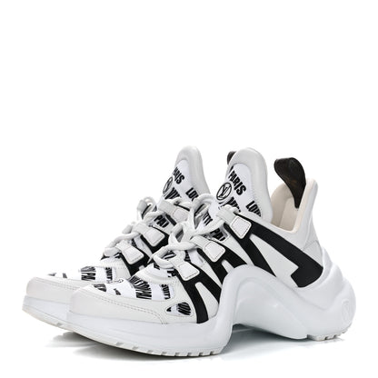 Louis Vuitton X FORNASETTI Calfskin Technical Nylon LV Archlight Sneaker 38 Black 3 of 14