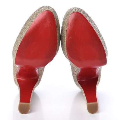 Christian Louboutin Glitter Bibi 140 Pumps 39 Gold 7 of 11