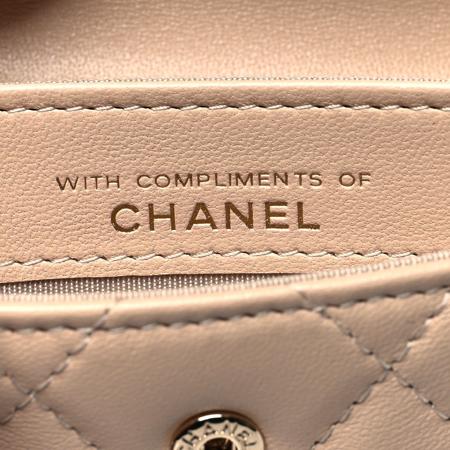 Chanel Lambskin Quilted Flap Card Holder Beige 8 of 12