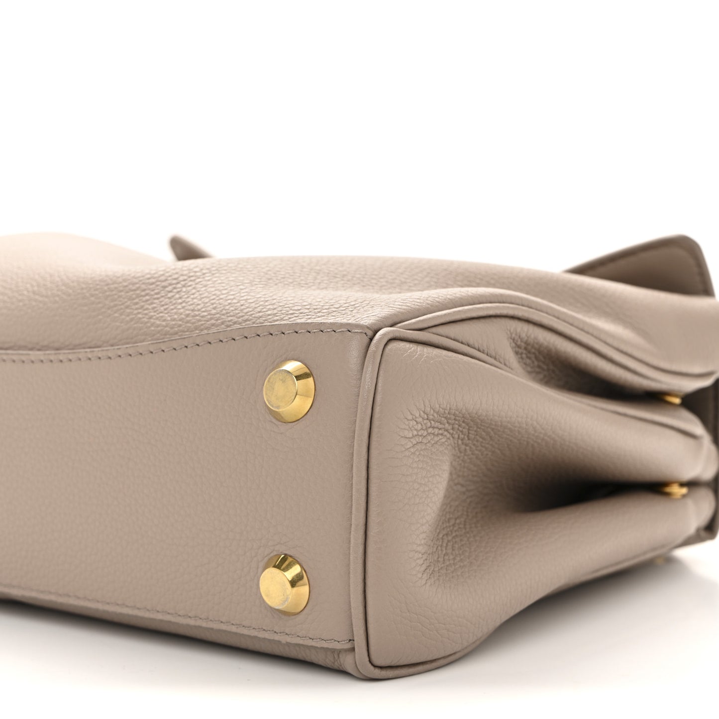 Grained Calfskin Small Rodeo Top Handle Handbag Sesame