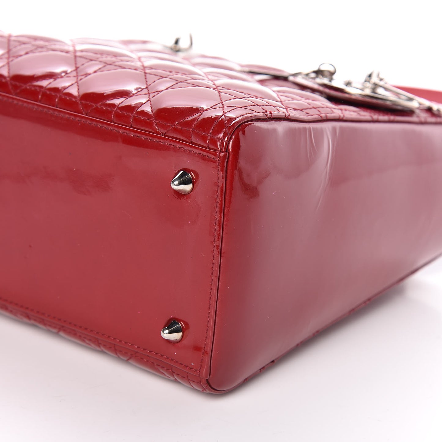 Patent Cannage Medium Lady Dior Red