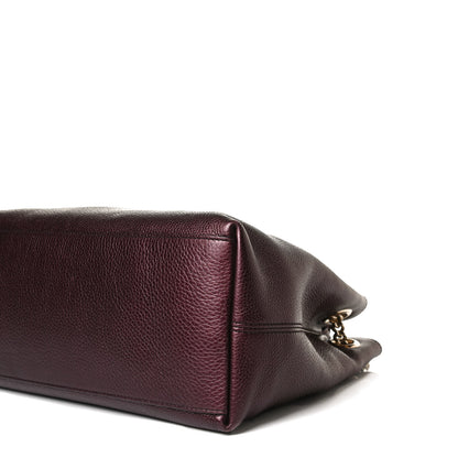 Gucci Metallic Cellarius Calfskin Medium Soho Chain Shoulder Bag Classic Burgundy 11 of 16