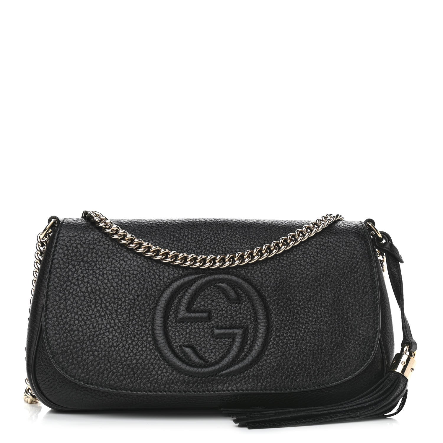 Gucci Pebbled Calfskin Medium Soho Flap Crossbody Black 1 of 13