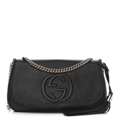 Gucci Pebbled Calfskin Medium Soho Flap Crossbody Black 1 of 13