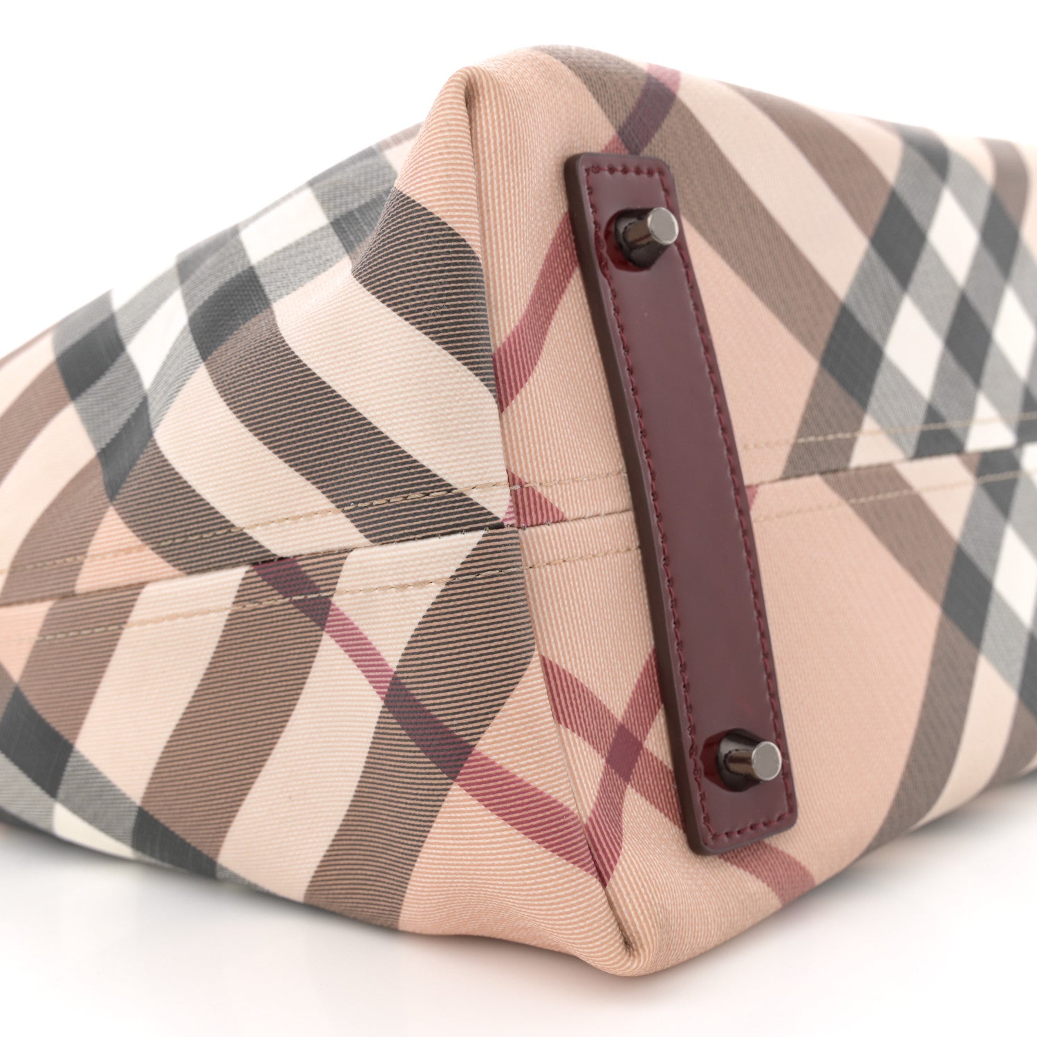 Burberry Nova Check Small Nickie Tote Raspberry 9 of 11