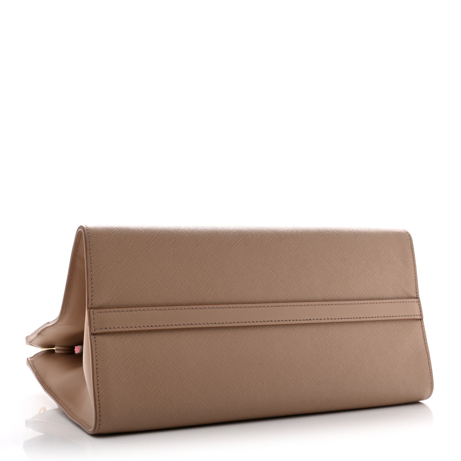 Prada Saffiano City Calfskin Greche Medium Paradigme Bag Cammeo Begonia 3 of 9