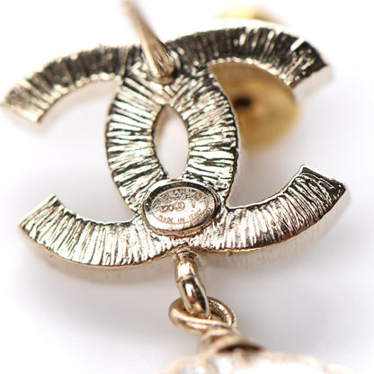 Chanel Crystal Pearl CC Drop Earrings Gold 4 of 4