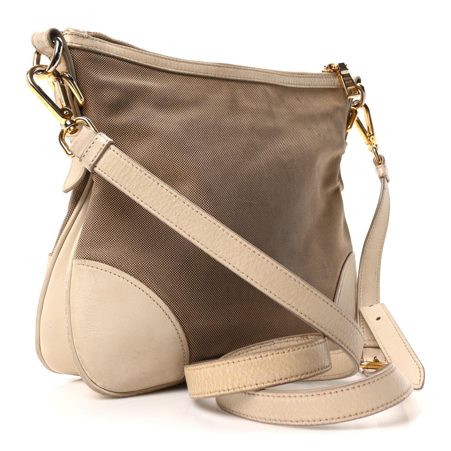 Prada Jacquard Logo Shoulder Bag Corda Cera 3 of 10