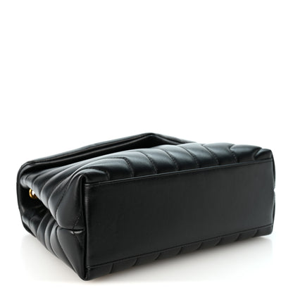 Saint Laurent Calfskin Y Quilted Monogram Small Loulou Chain Satchel Black 4 of 9