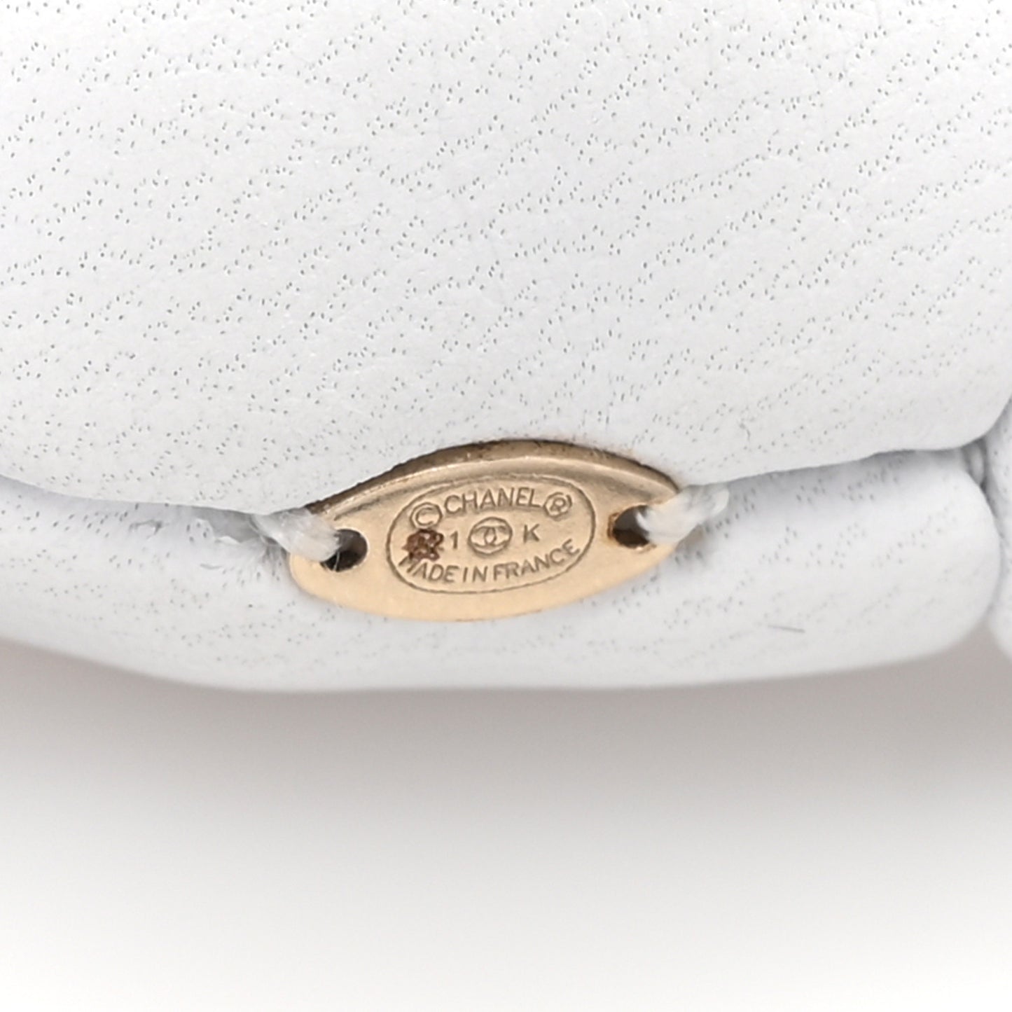 Lambskin Quilted CC Hair Scrunchie White