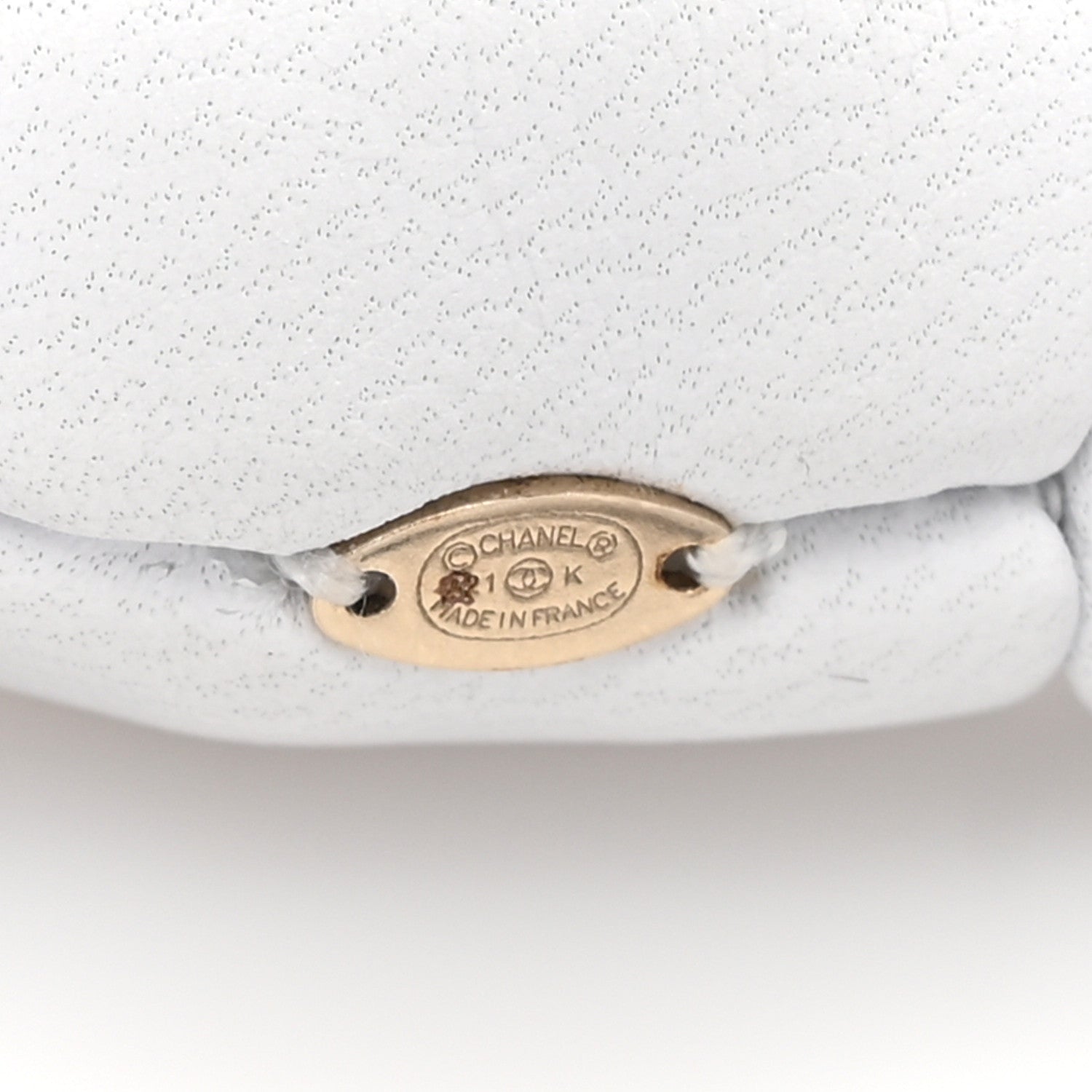 Chanel Lambskin Quilted CC Hair Scrunchie White 4 of 5
