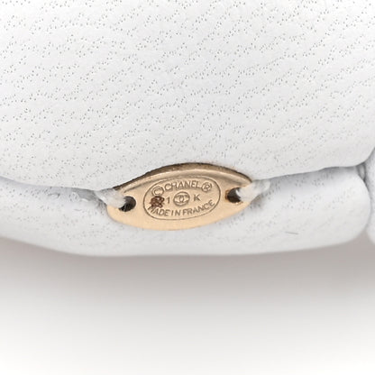Chanel Lambskin Quilted CC Hair Scrunchie White 4 of 5