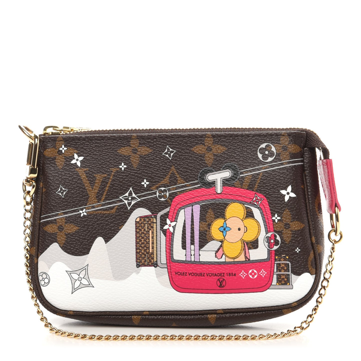 Monogram 2019 Christmas Animation Mini Courchevel Pochette Accessories Fuchsia