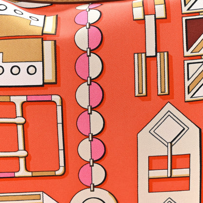 Hermes Silk Sursoie To Go Pouch Orange Poppy Naturel Sable Sésame 8 of 10