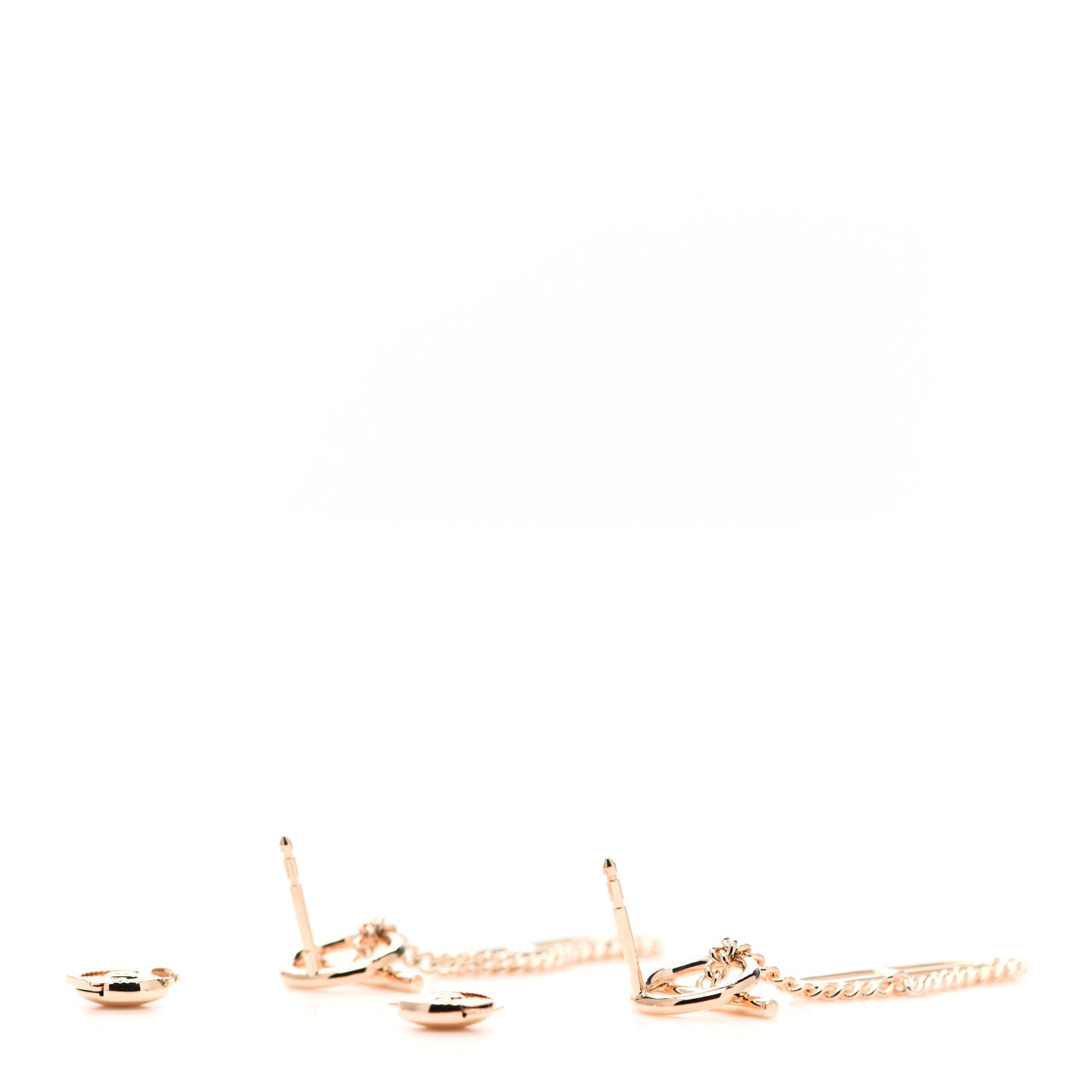 Hermes 18K Rose Gold Echappee Earrings 3 of 5