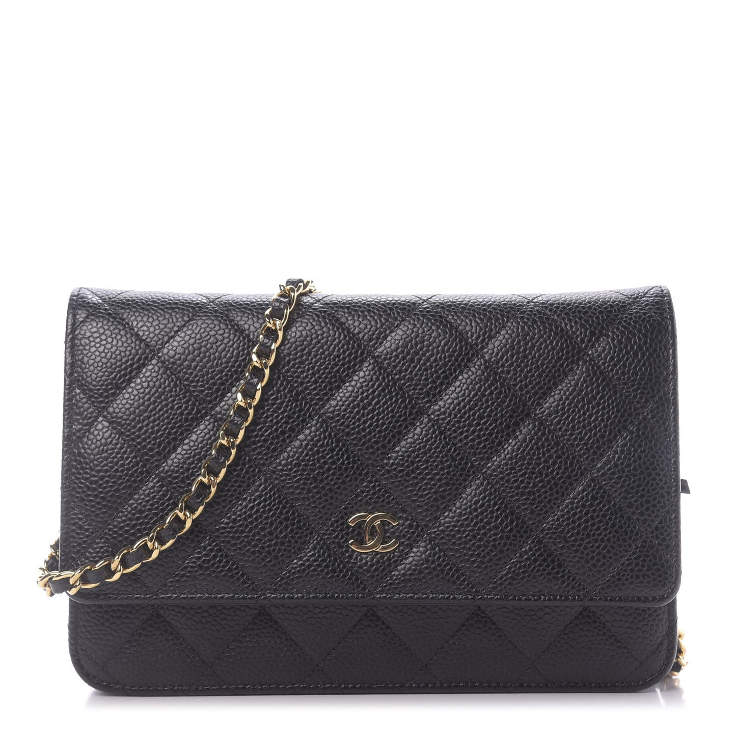 Caviar Quilted Wallet On Chain WOC Black