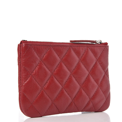 Chanel Caviar Quilted Small Cosmetic Case Dark Red 3 of 8