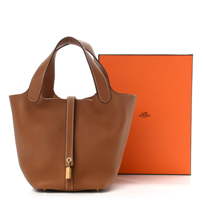 Hermes Taurillon Clemence Picotin Lock 18 PM Gold 11 of 11
