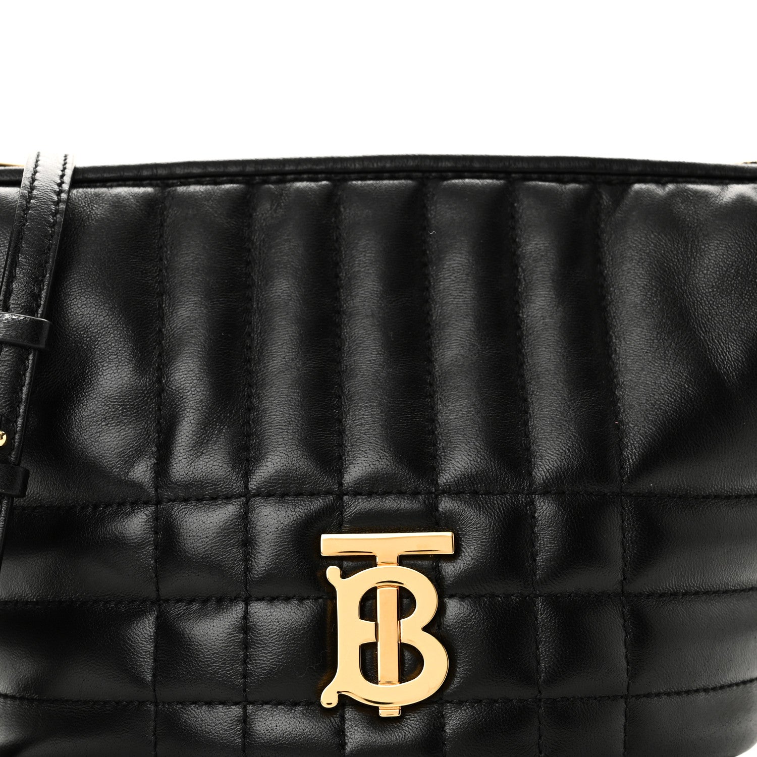 Burberry Lambskin Quilted Small Crescent Lola Bag Black 7 of 9