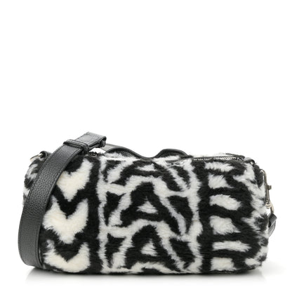 Marc Jacobs Faux Fur The Duffle Top Handle Bag Black White 1 of 10