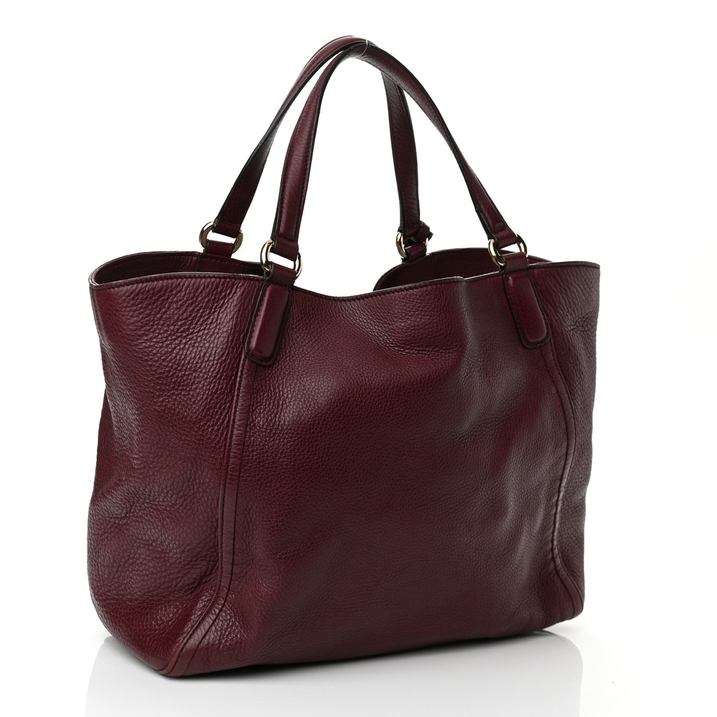 Pebbled Calfskin Medium Soho Shoulder Bag Bordeaux