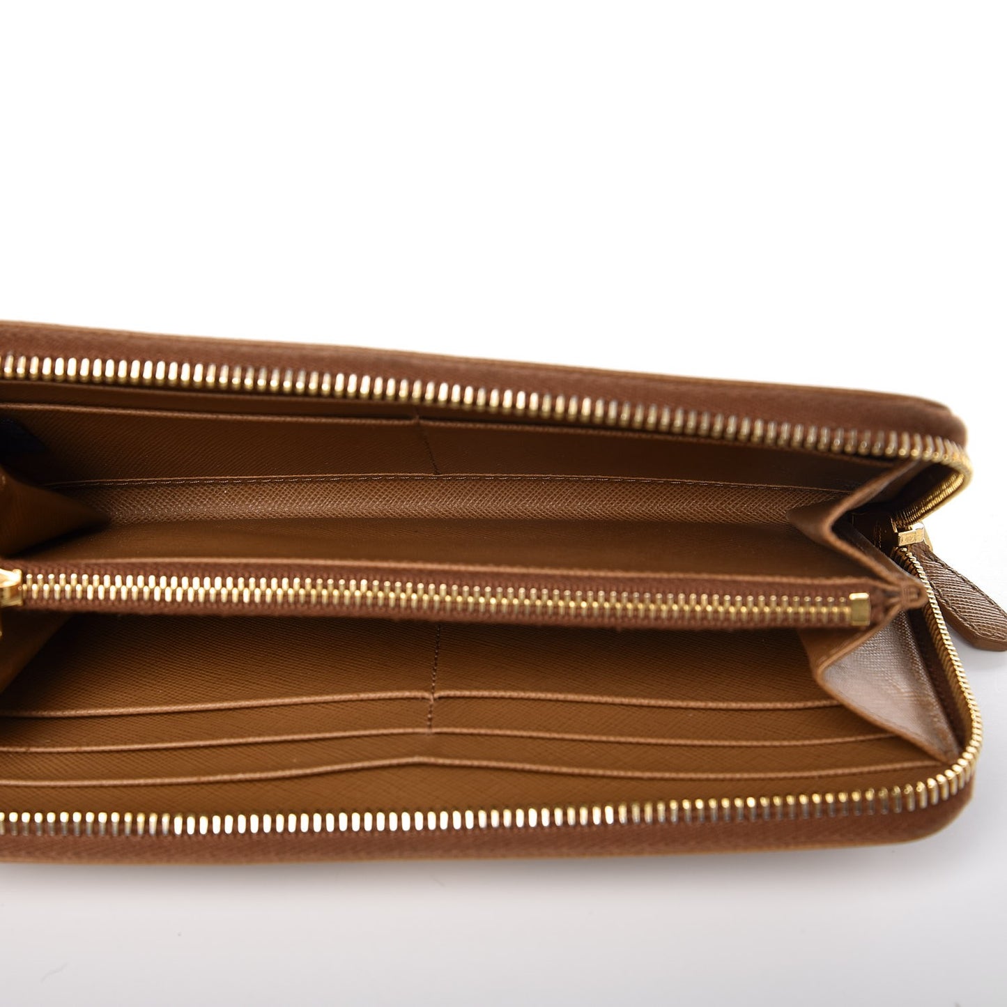 Saffiano Zip Around Wallet Caramel
