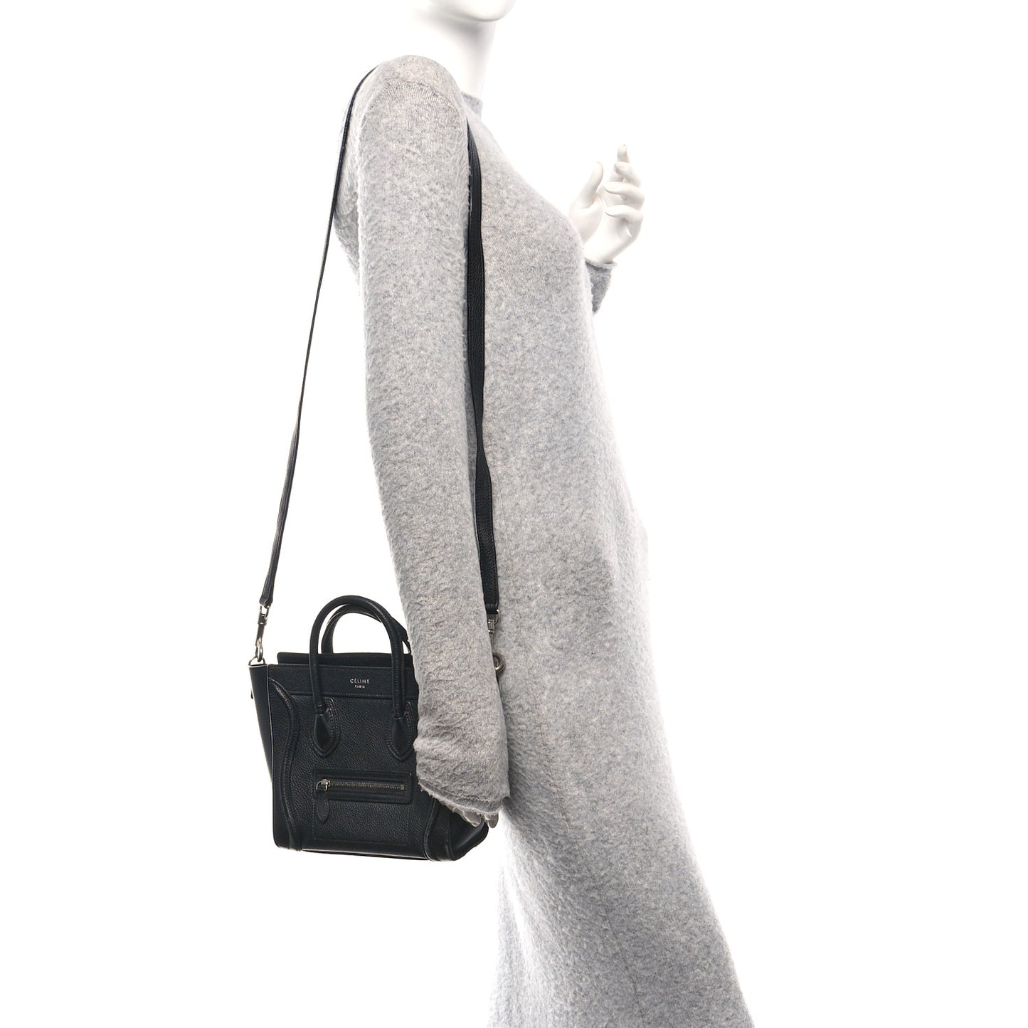 Drummed Calfskin Nano Luggage Black