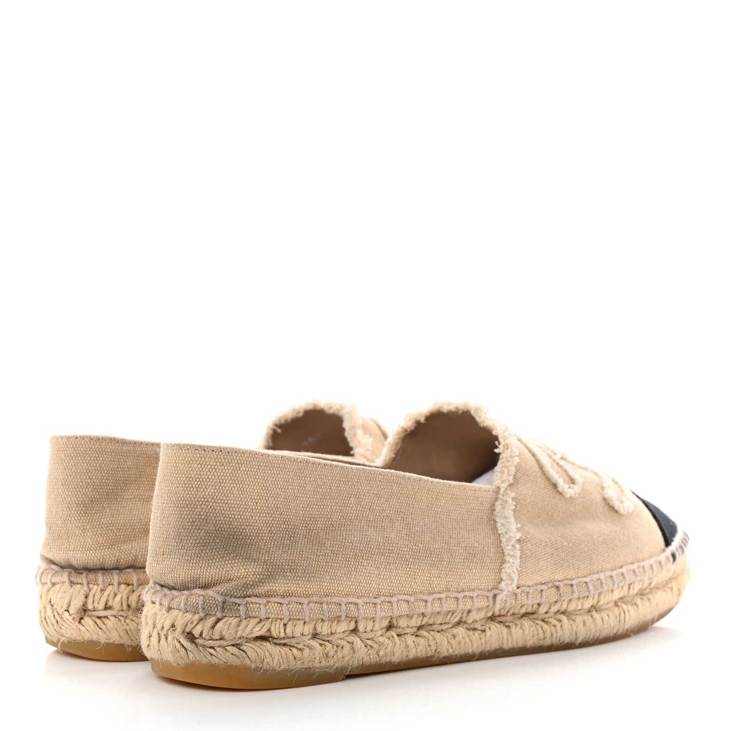Chanel Linen CC Espadrilles 40 Beige Black 4 of 11