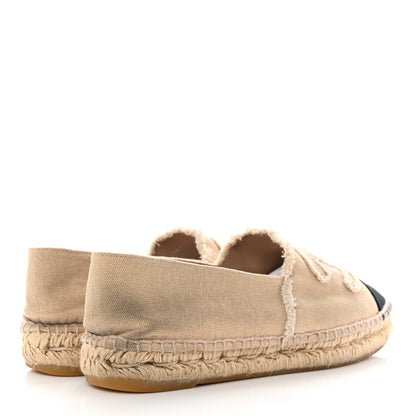 Chanel Linen CC Espadrilles 40 Beige Black 4 of 11