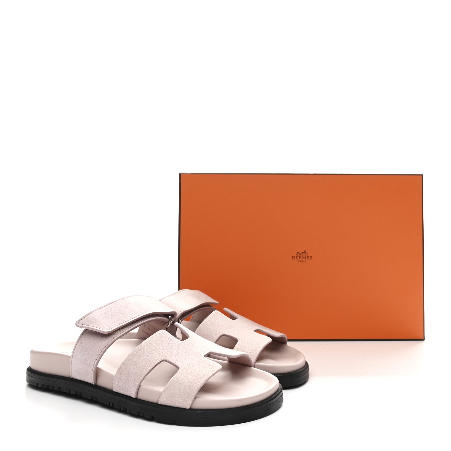 Hermes Suede Goatskin Womens Chypre Sandals 36 Rose Porcelaine 10 of 10