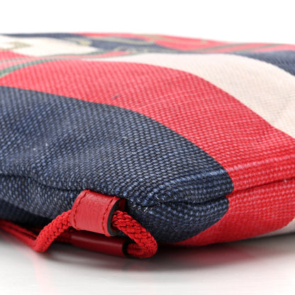 Gucci Canvas Logo Sylvie Stripe Drawstring Backpack Red 10 of 11