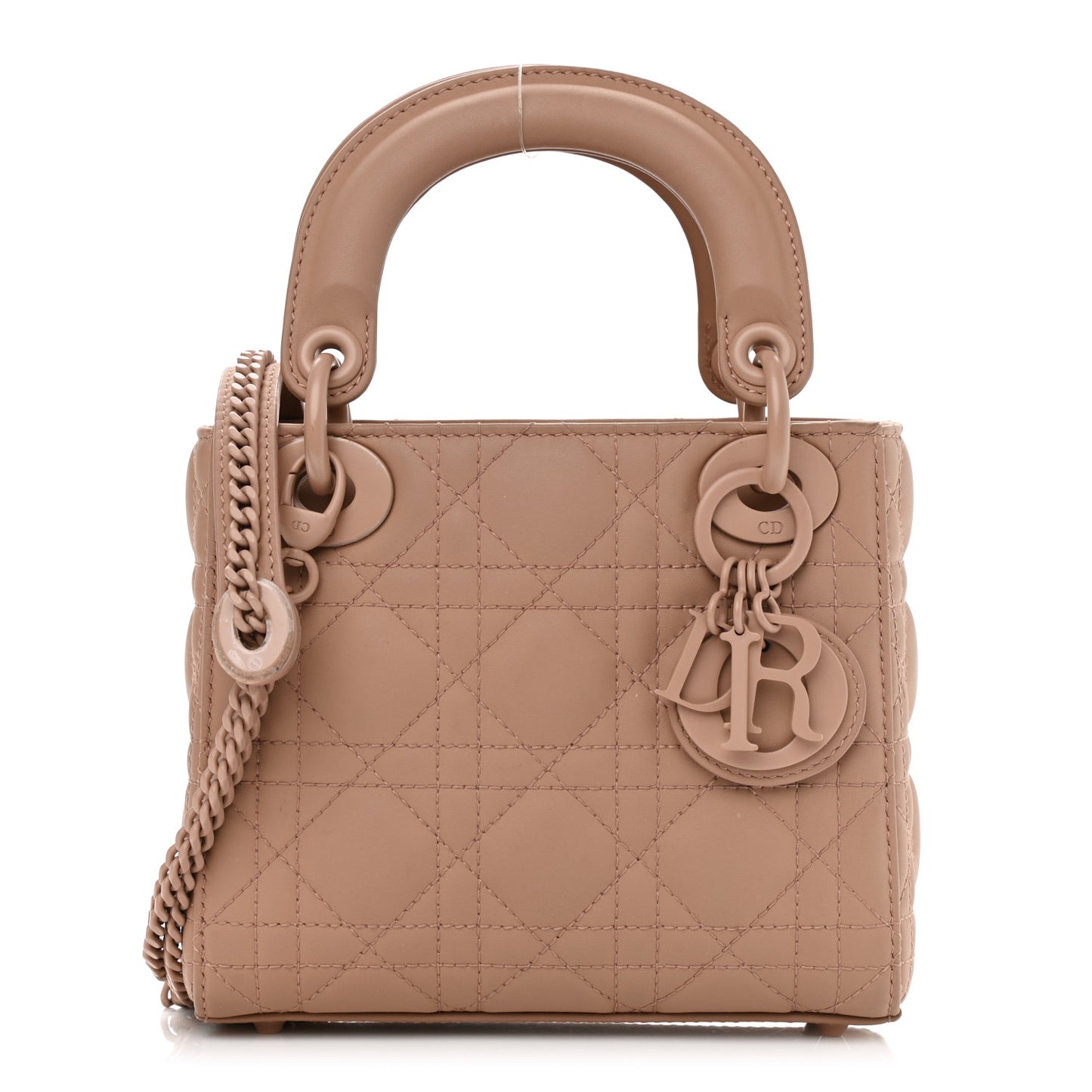 Ultra Matte Calfskin Cannage Mini Lady Dior Light Beige