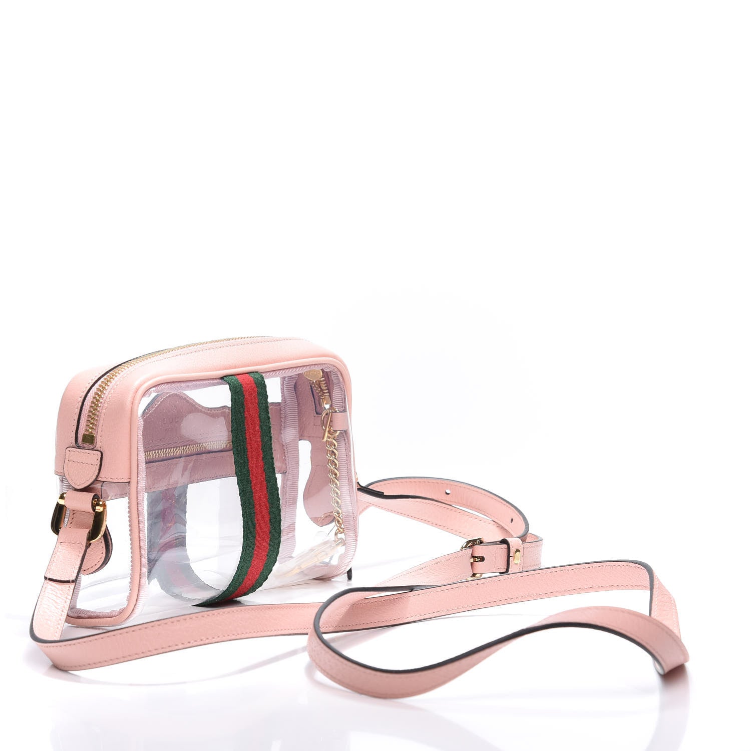 Gucci Vinyl Web Mini Ophidia Transparent Shoulder Bag Perfect Pink 2 of 10