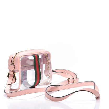 Gucci Vinyl Web Mini Ophidia Transparent Shoulder Bag Perfect Pink 2 of 10