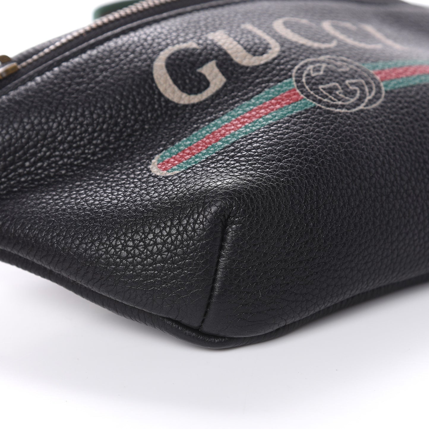 Grained Calfskin Small Logo Belt Bag Black