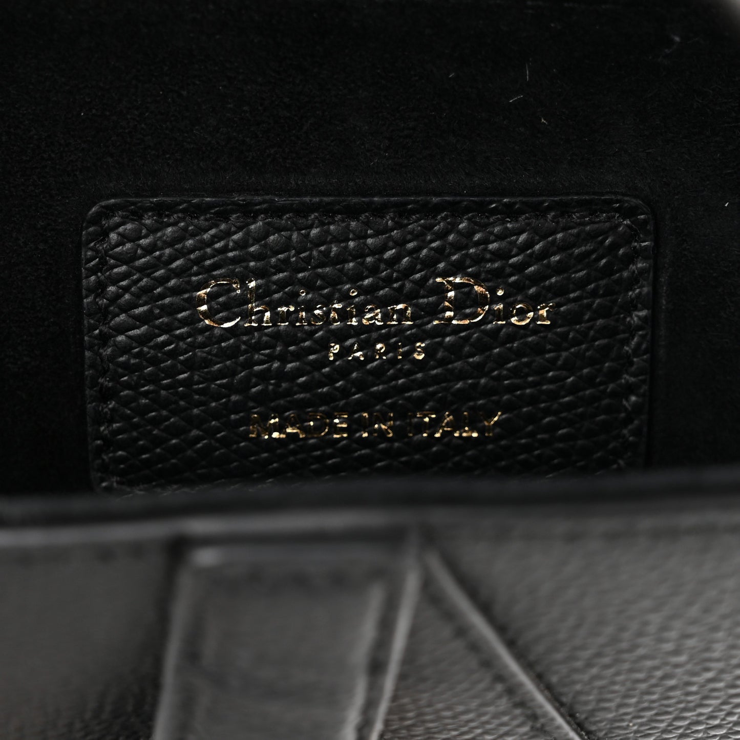 Grained Calfskin Mini Saddle Bag Black
