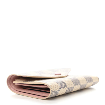 Louis Vuitton Damier Azur Victorine Wallet Rose Ballerine 6 of 19