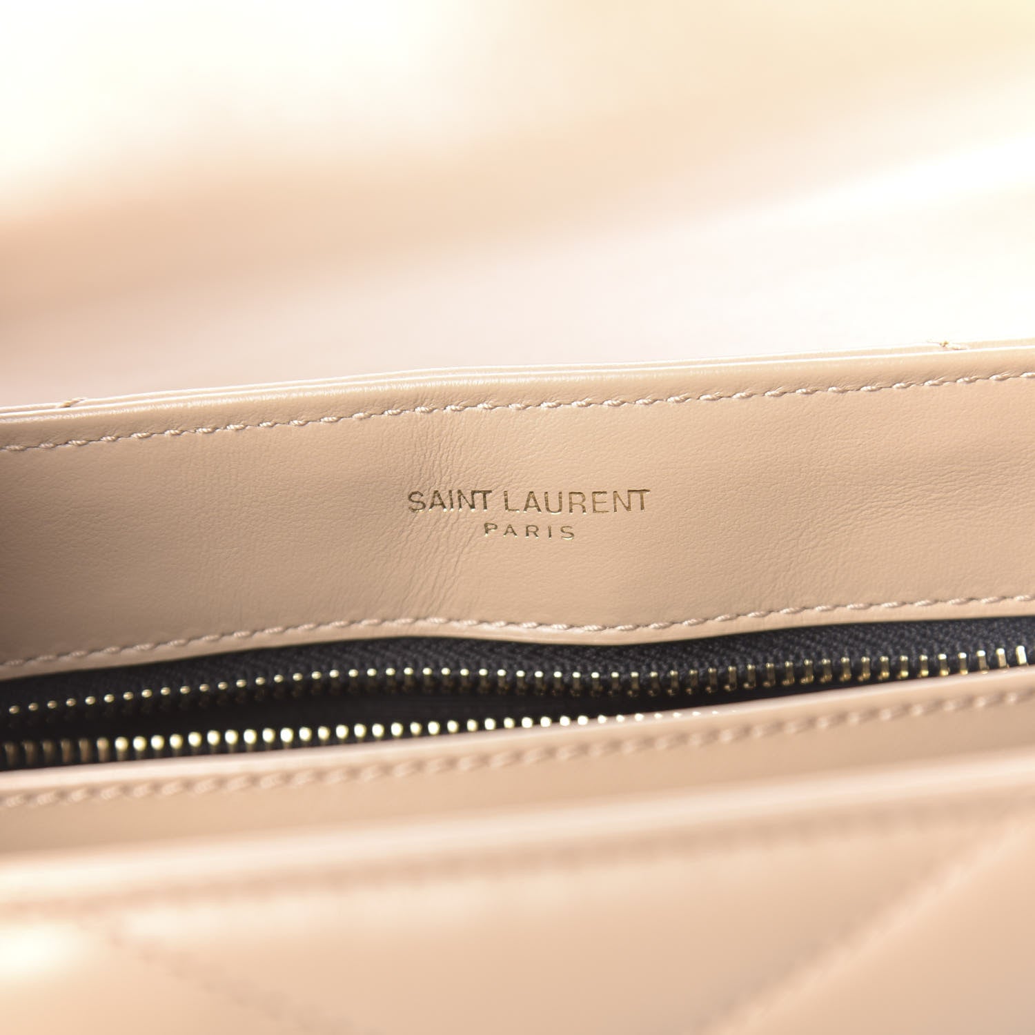 Saint Laurent Calfskin Y Quilted Monogram Toy Loulou Crossbody Bag Dark Beige 9 of 12