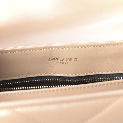 Saint Laurent Calfskin Y Quilted Monogram Toy Loulou Crossbody Bag Dark Beige 9 of 12