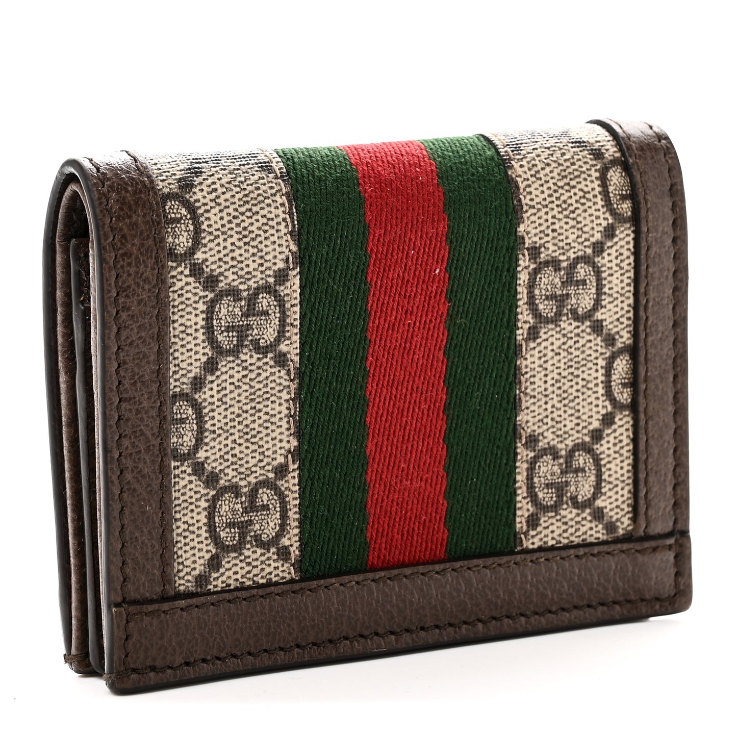 GG Supreme Monogram Web Ophidia Card Case Beige New Acero