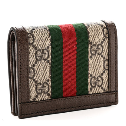 Gucci GG Supreme Monogram Web Ophidia Card Case Beige New Acero 3 of 9