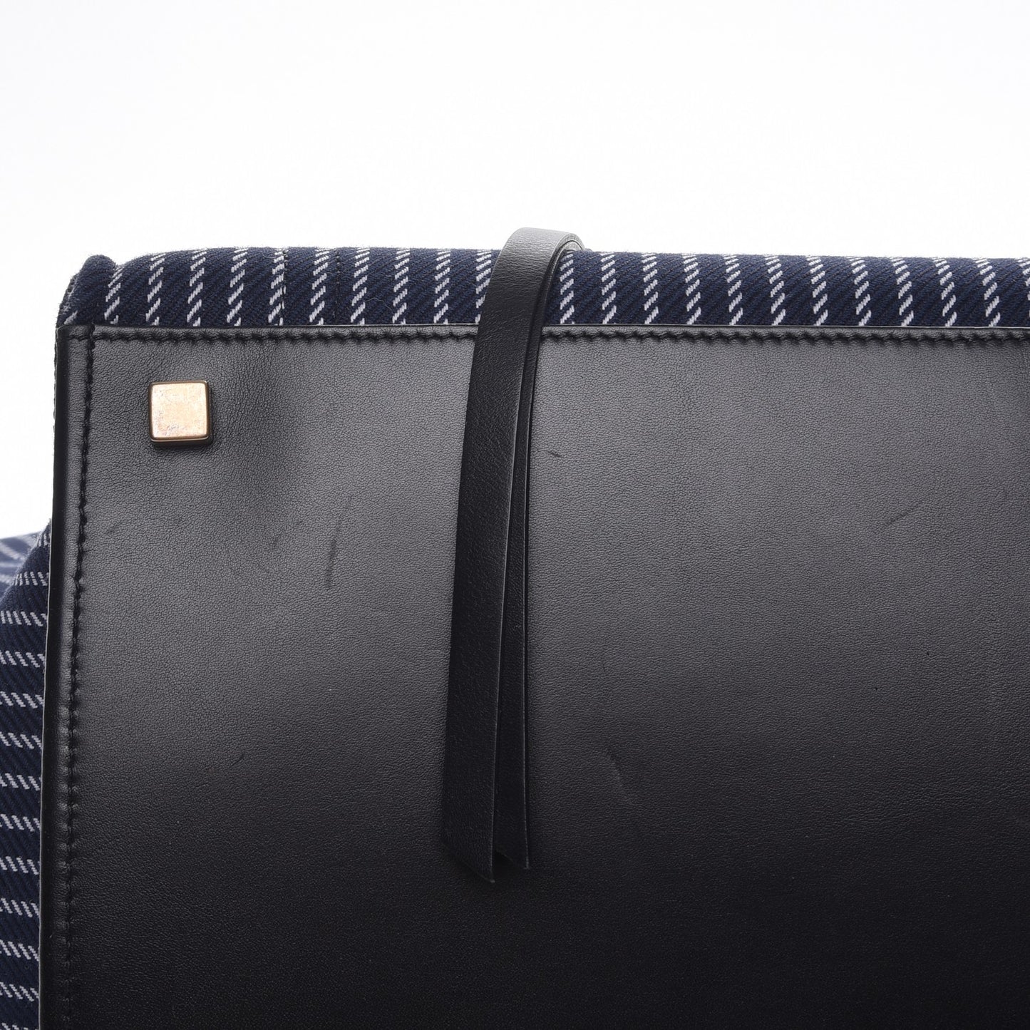 Cotton Canvas Striped Medium Phantom Luggage Navy White