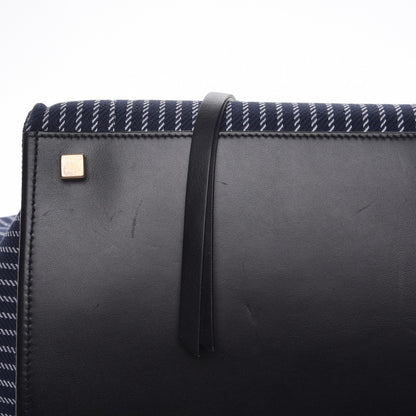 Celine Cotton Canvas Striped Medium Phantom Luggage Navy White 10 of 10