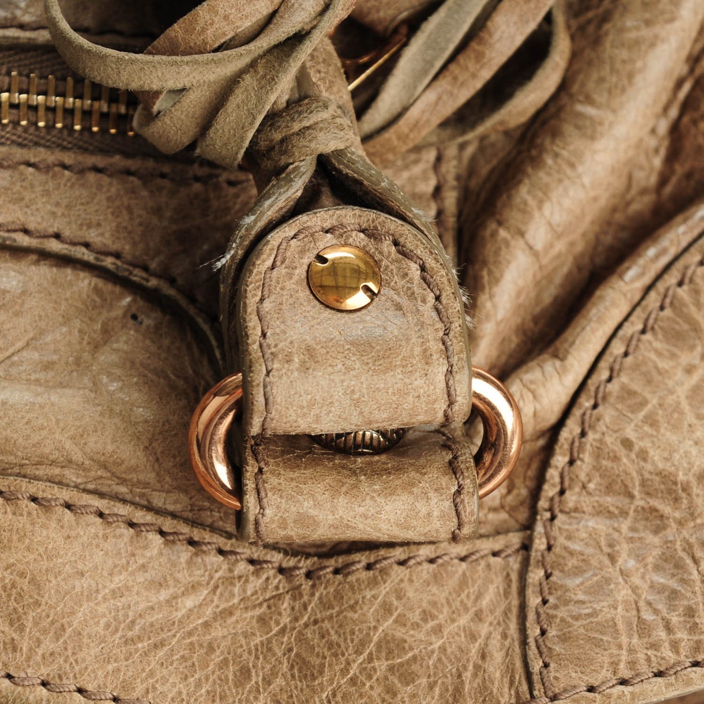 Agneau Giant 12 Rose Gold Hardware Velo Gris Poivre