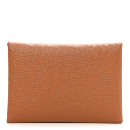 Hermes Epsom Calvi Duo Card Case Gold 1 of 7